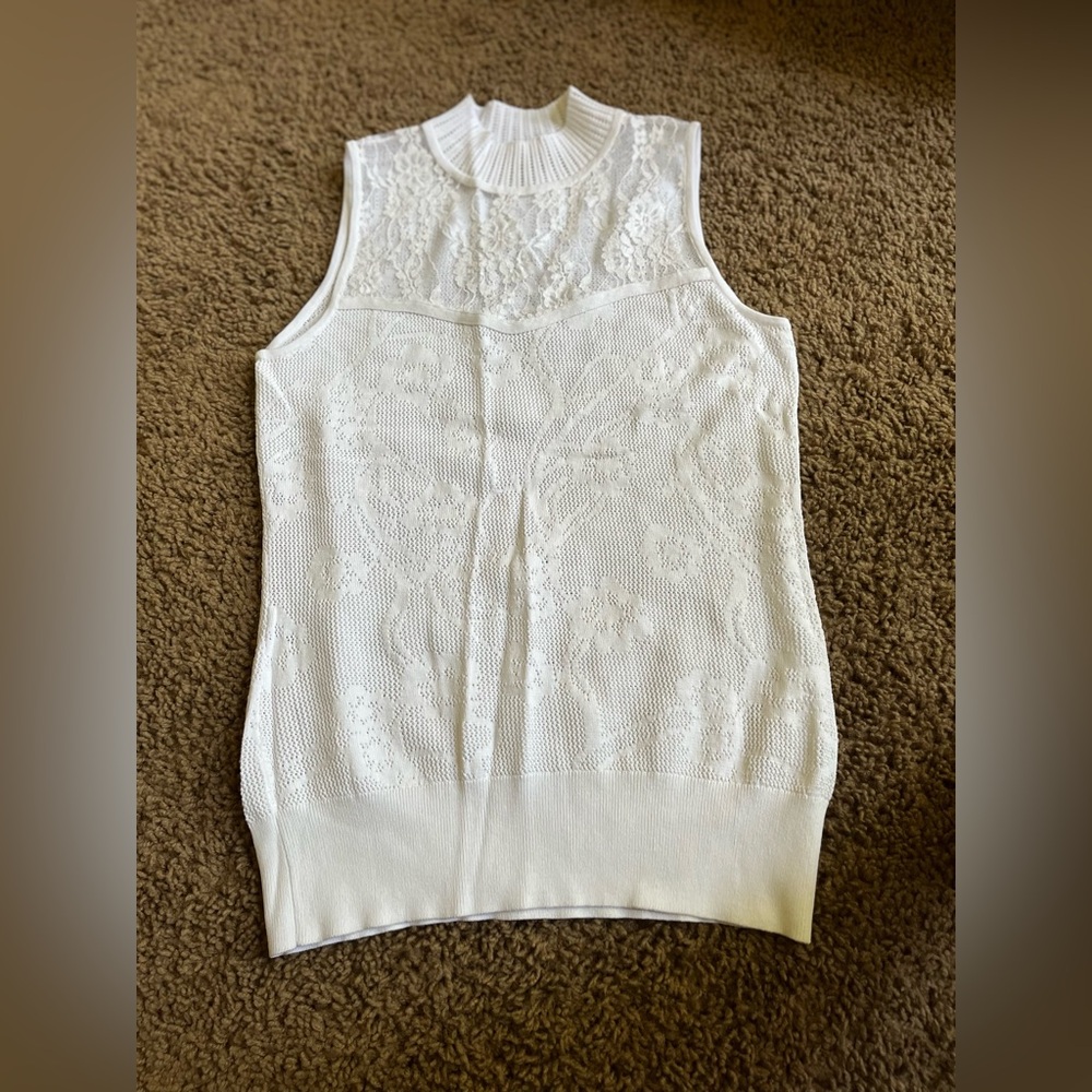 Karen Millen White Textured Knit Top